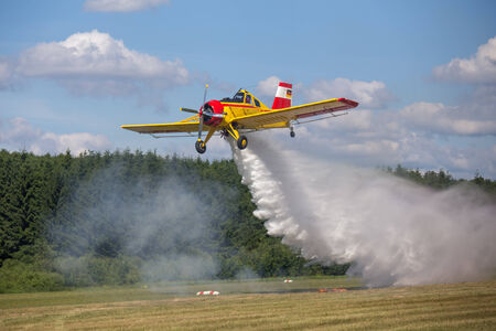 firefighter airplaneの写真素材