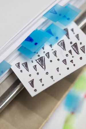 learning folder with many exclamation marksの写真素材