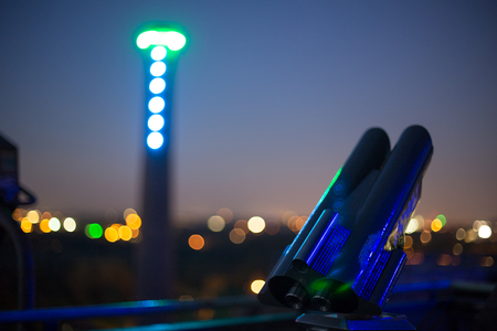 duisburg landschaftspark nord at night blur backgroundの写真素材