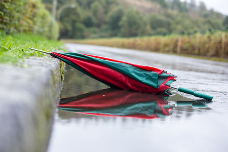 rainy weather umbrella backgroundの写真素材