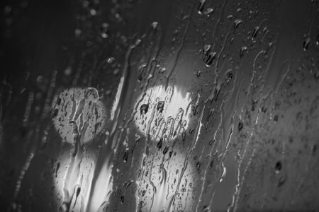 rainy traffic background in black and white