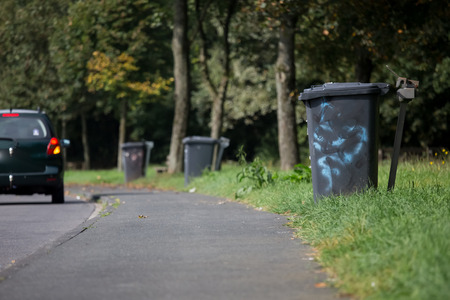 highway resting place trash can