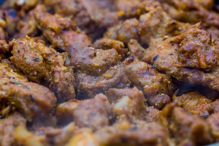 frying gyros in a pan