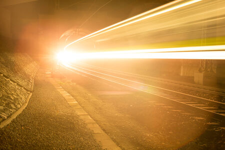 night train lights background