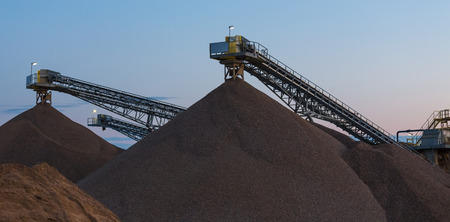 gravel plant in the evening