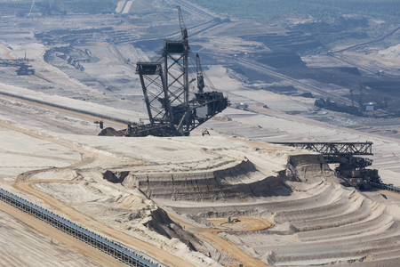 bucket wheel excavator in an open cast mining