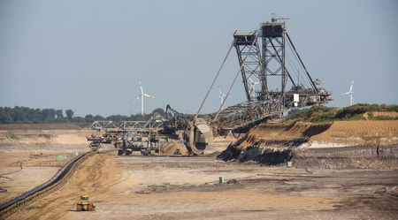 bucket wheel excavator in an open-cast mining
