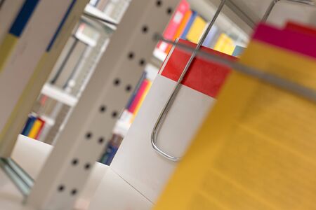 plain book in a libraryの写真素材