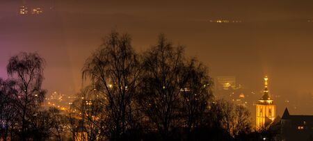 siegen city germany at nightの写真素材