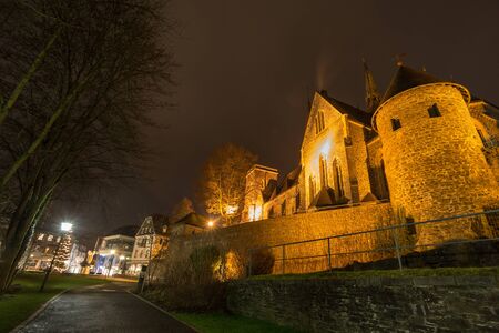st martinus church olpe germany at nightの写真素材