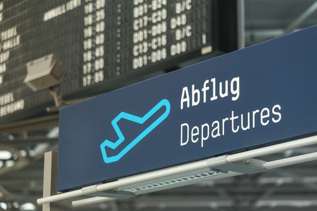 airport departure boardの写真素材