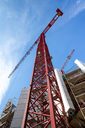 high rise construction craneの写真素材