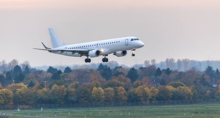 airplane landing at an airport