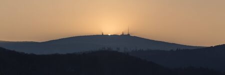 brocken germany sundown panoramaの写真素材