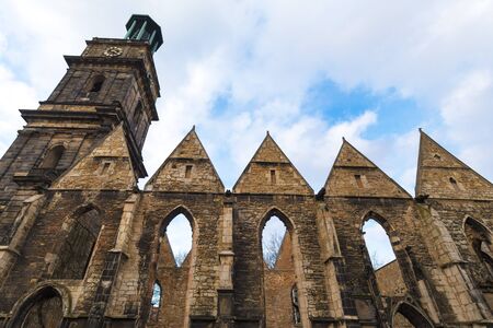 church ruin st agidien hannover germanyの写真素材