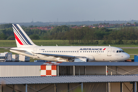 budapest, budapest/hungary - 24 04 18: air france airplane at budapest airport hungaryのeditorial素材