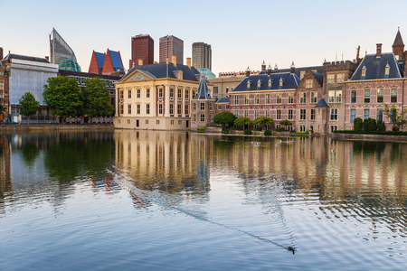 the hague netherlands evening reflectionsのeditorial素材