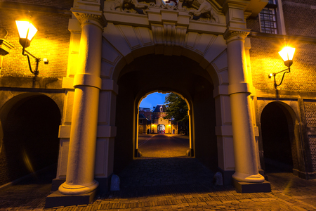 Binnenhof the hague netherlands in the eveningのeditorial素材
