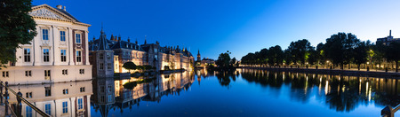 the hague netherlands evening reflections high definition panoramaのeditorial素材