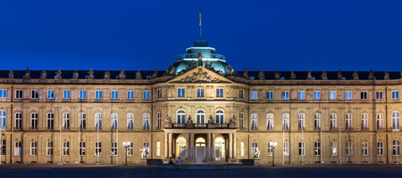new castle stuttgart germany in the eveningのeditorial素材
