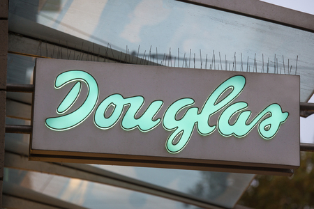 essen, North Rhine-Westphalia/germany - 18 10 18: douglas sign in essen germanyのeditorial素材