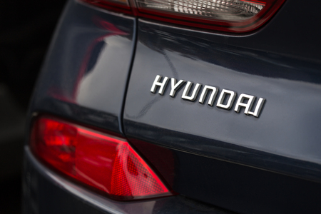 siegen, North Rhine-Westphalia/germany - 28 10 18: hyundai car sign in siegen germanyのeditorial素材