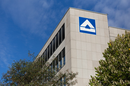 essen, North Rhine-Westphalia/germany - 02 11 18: hochtief sign on an building in essen germanyのeditorial素材