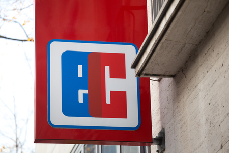 aachen, North Rhine-Westphalia/germany - 06 11 18: ec sign in aachen germanyのeditorial素材