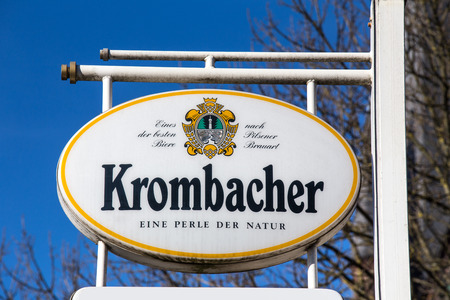 siegen, North Rhine-Westphalia/germany - 14 11 18: krombacher sign in siegen germanyのeditorial素材