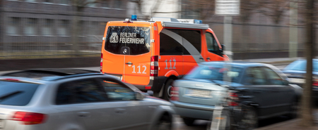 berlin firefighter truck germany