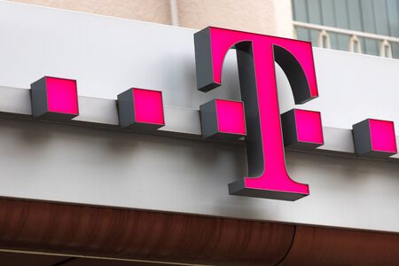 siegen, North Rhine-Westphalia/germany - 14 07 19: telekom sign in siegen germanyのeditorial素材