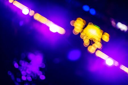 citynight neon color blur bokeh backgroundの写真素材