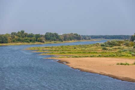oder river in germany near the polish borderの写真素材