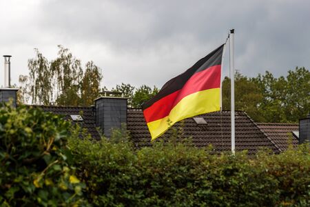 german flag in an gardenの写真素材