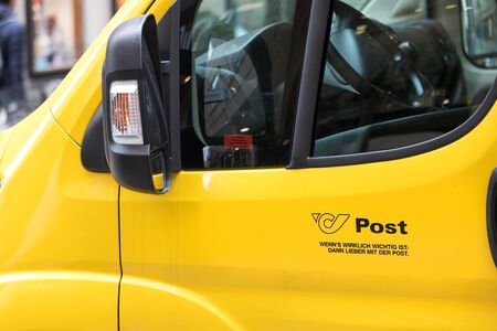 salzburg, salzburger land/austria - 09 10 19: austrian post truck in salzburg austriaのeditorial素材