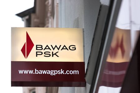 salzburg, salzburger land/austria - 09 10 19: bawag psk sign in salzburg austriaのeditorial素材