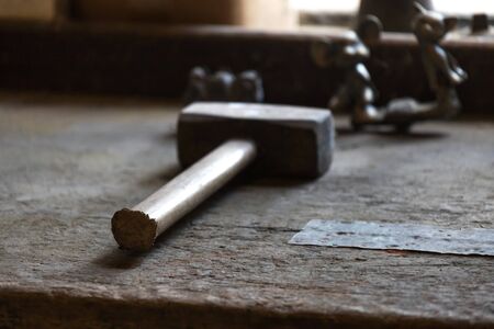an hammer at an workplace