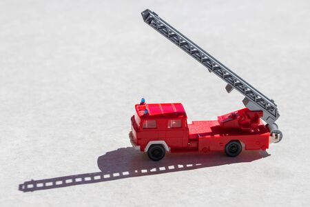 fire fighter truck miniature concept background