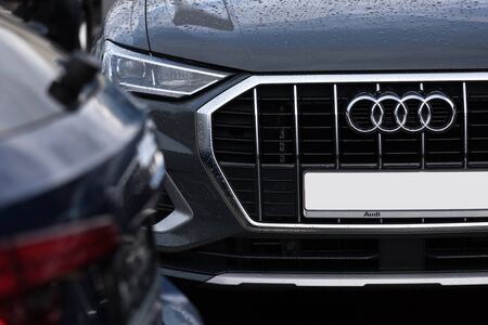 siegen, North Rhine-Westphalia/germany - 14 12 19: audi car on a rainy day near siegen germanyのeditorial素材