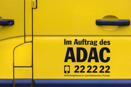 siegen, North Rhine-Westphalia/germany - 16 08 19: adac truck sign in siegen germanyのeditorial素材