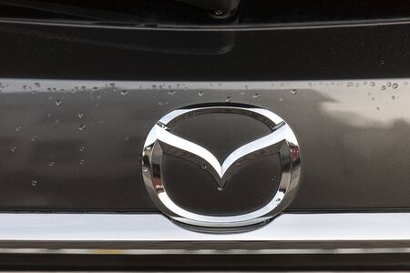 siegen, North Rhine-Westphalia/germany - 28 12 19: mazda car logo near siegen germany