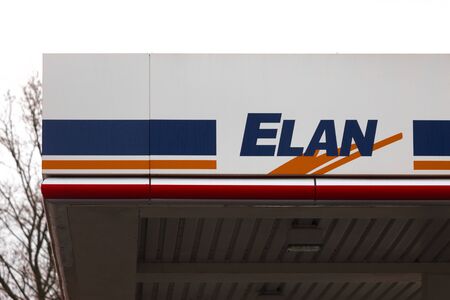 hamburg, hamburg/germany - 04 01 2020: elan gas station in hamburg germanyのeditorial素材