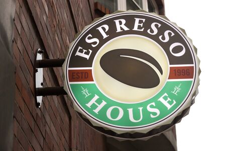 hamburg, hamburg/germany - 05 01 2020: espresso house shop sign in hamburg germanyのeditorial素材