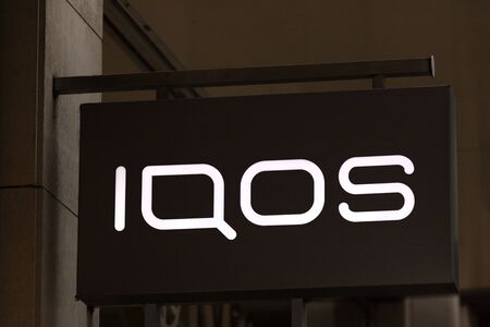 hamburg, hamburg/germany - 05 01 2020: iqos store sign in hamburg germanyのeditorial素材