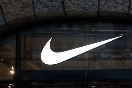 hamburg, hamburg/germany - 05 01 2020: nike sign in hamburg germanyのeditorial素材