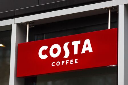 hamburg, hamburg/germany - 05 01 2020: costa coffee sign in hamburg germanyのeditorial素材