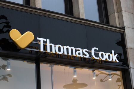 hamburg, hamburg/germany - 05 01 2020: thomas cook sign in hamburg germany