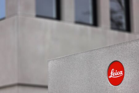 wetzlar, hesse/germany - 17 01 2020: leica sign wetzlar germany