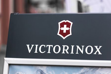 bad hersfeld, hesse/germany - 18 11 2019: victorinox logo in bad hersfeld germanyのeditorial素材