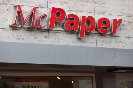 giessen, hesse/germany - 20 01 2020: mcpaper shop sign in giessen germanyのeditorial素材